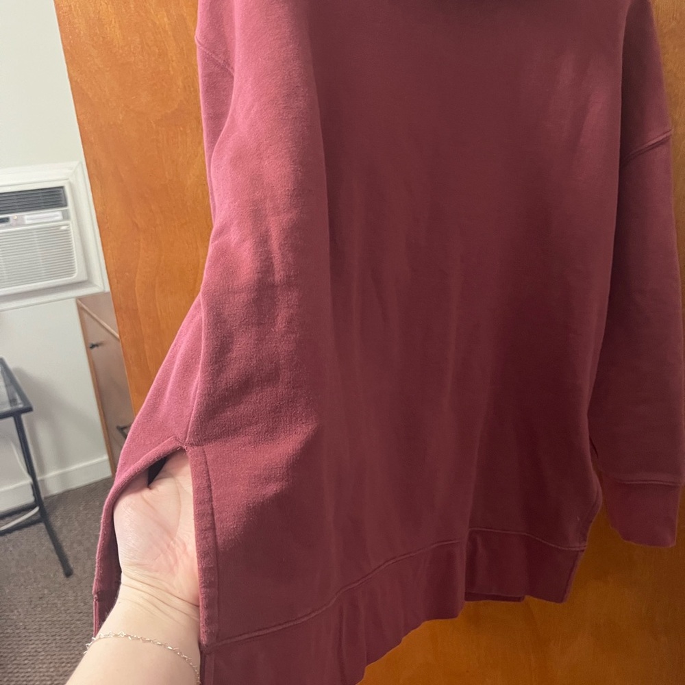 Women's Burgundy Turtleneck Sweater - Picture 6 of 7